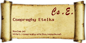 Csepreghy Etelka névjegykártya